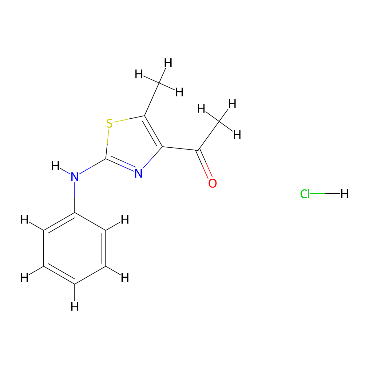 1-(5-Methyl-2-(phenylamino)thiazol-4-yl)ethanone hydrochloride molecular structure, CAS 479351-15-0
