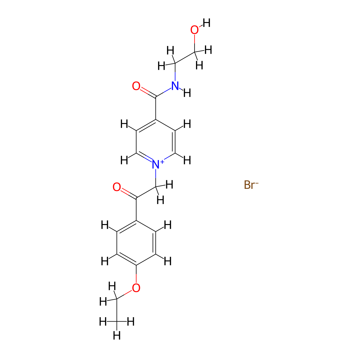 1-[2-(4-Ethoxyphenyl)-2-oxoethyl]-4-[(2-hydroxyethyl)carbamoyl]pyridin-1-ium bromide molecular structure, CAS 479351-78-5