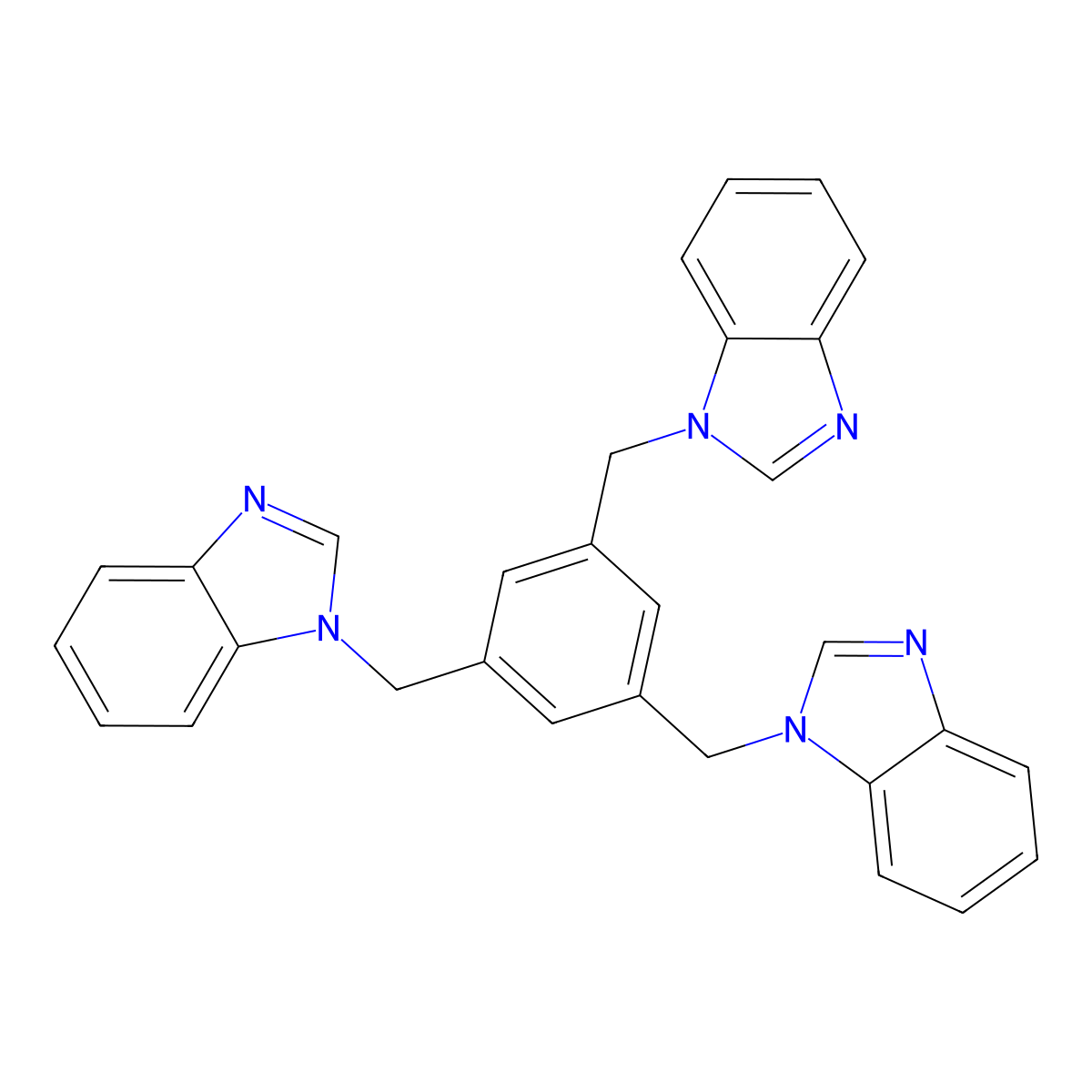 1-({3,5-bis[(1H-1,3-benzodiazol-1-yl)methyl]phenyl}methyl)-1H-1,3-benzodiazole molecular structure, CAS 479352-29-9