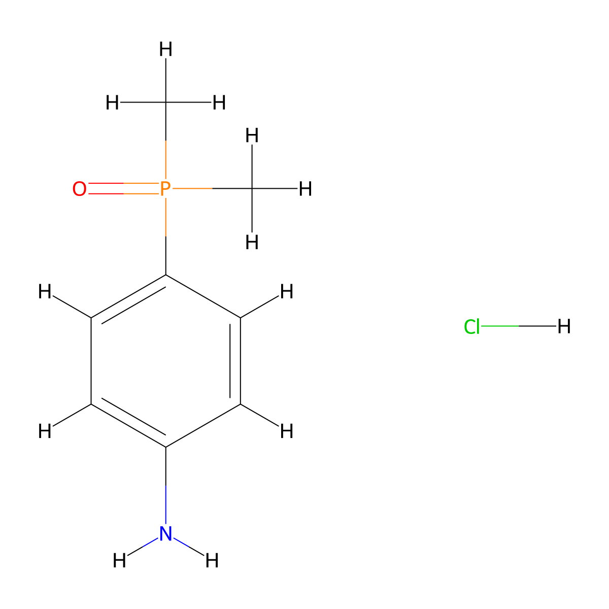 (4-Aminophenyl)dimethylphosphine oxide hydrochloride molecular structure, CAS 479353-60-1