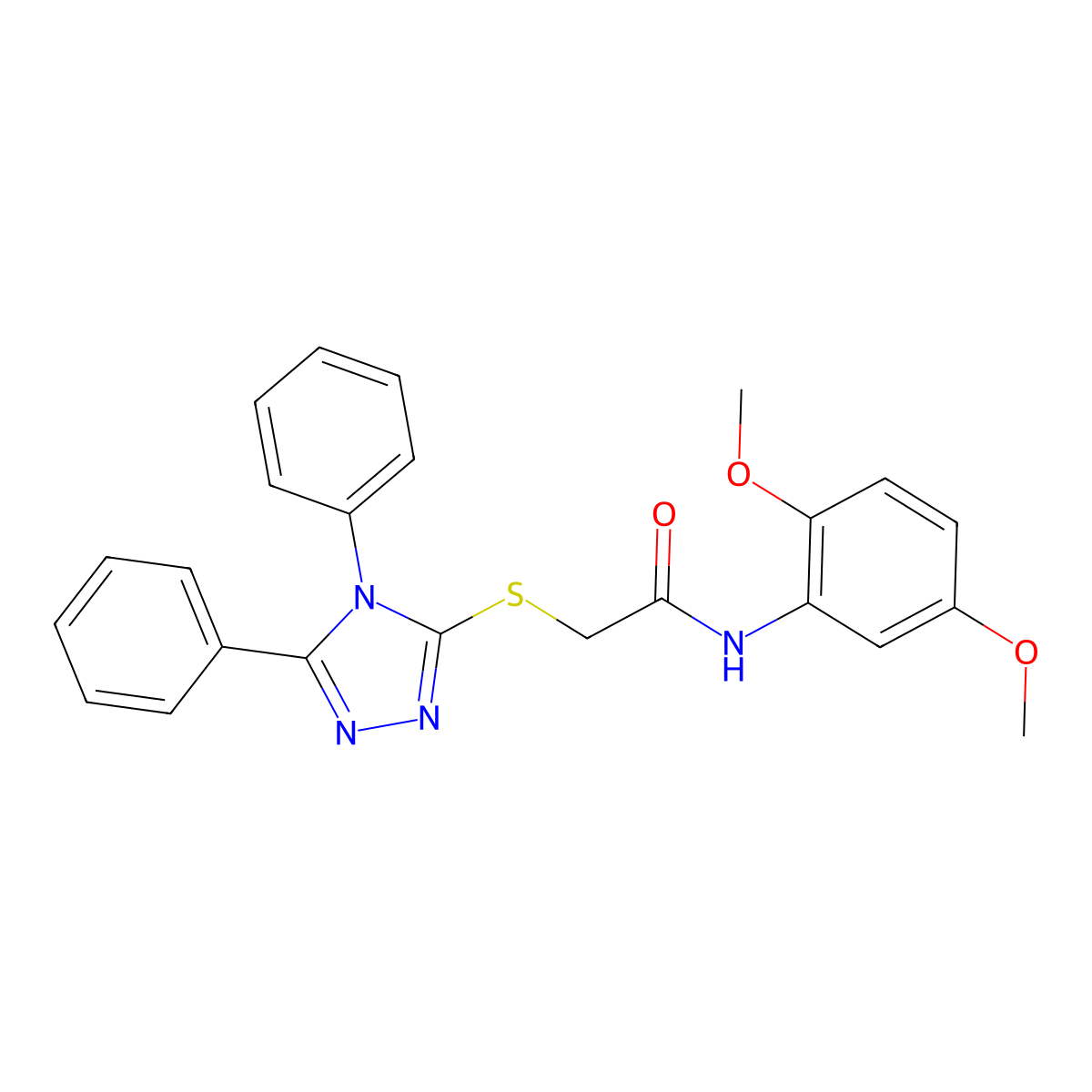 N-(2,5-dimethoxyphenyl)-2-[(4,5-diphenyl-1,2,4-triazol-3-yl)sulfanyl]acetamide molecular structure, CAS 479372-13-9