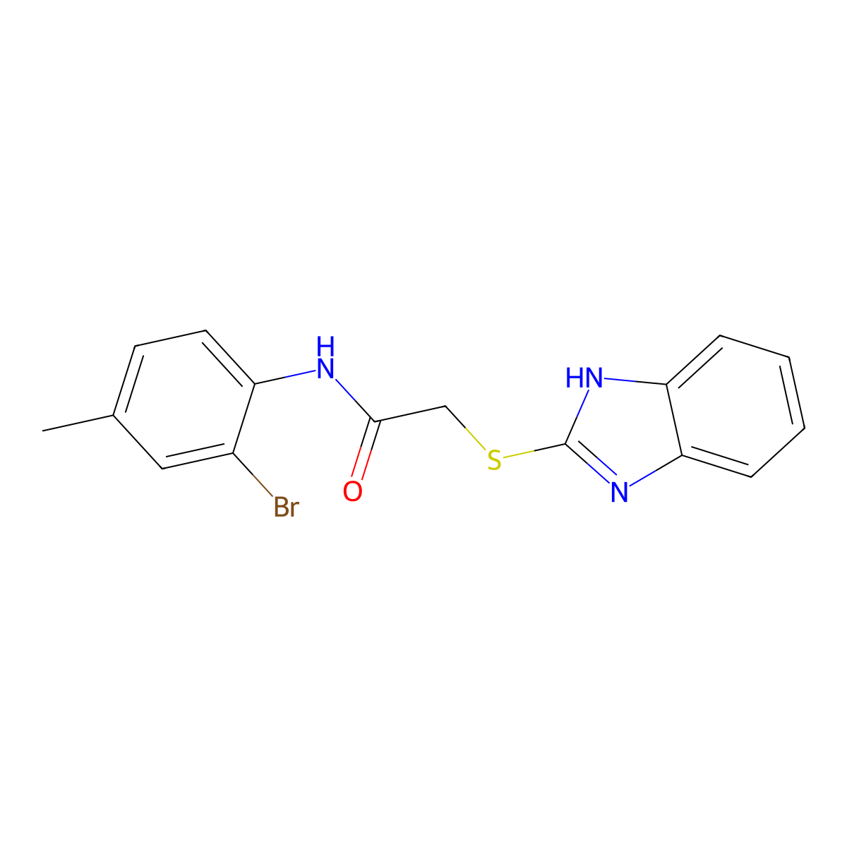 2-(1H-1,3-benzodiazol-2-ylsulfanyl)-N-(2-bromo-4-methylphenyl)acetamide molecular structure, CAS 479392-72-8
