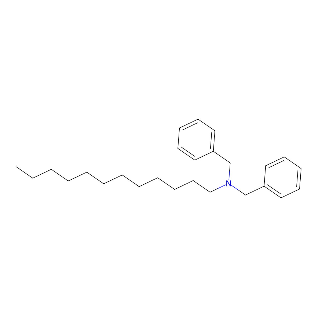 Benzenemethanamine, N-dodecyl-N-(phenylmethyl)- molecular structure, CAS 4794-88-1