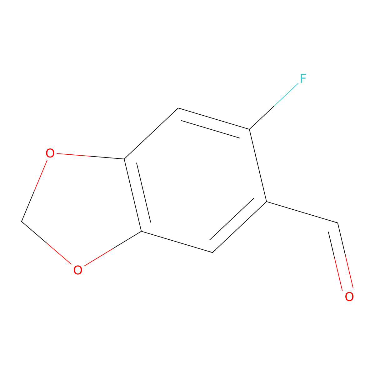6-Fluoro-1,3-dioxaindane-5-carbaldehyde molecular structure, CAS 479401-13-3