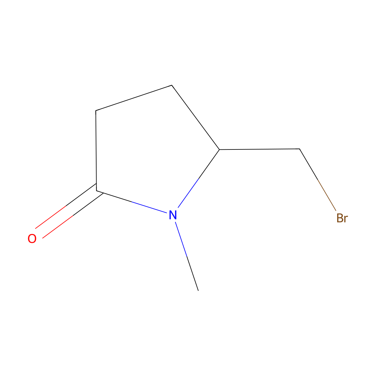 (5R)-5-(bromomethyl)-1-methylpyrrolidin-2-one molecular structure, CAS 479411-63-7
