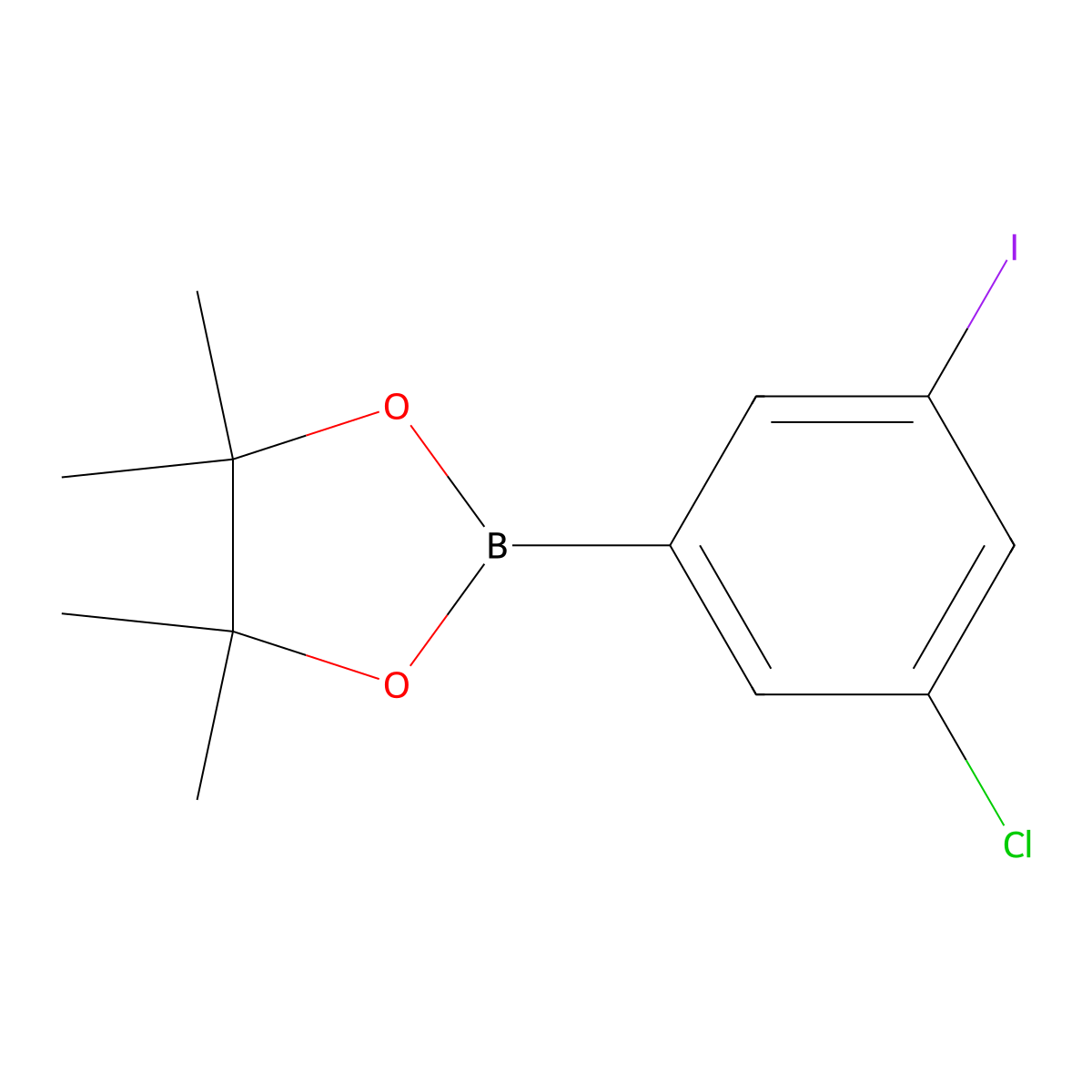 2-(3-Chloro-5-iodophenyl)-4,4,5,5-tetramethyl-1,3,2-dioxaborolane molecular structure, CAS 479411-94-4
