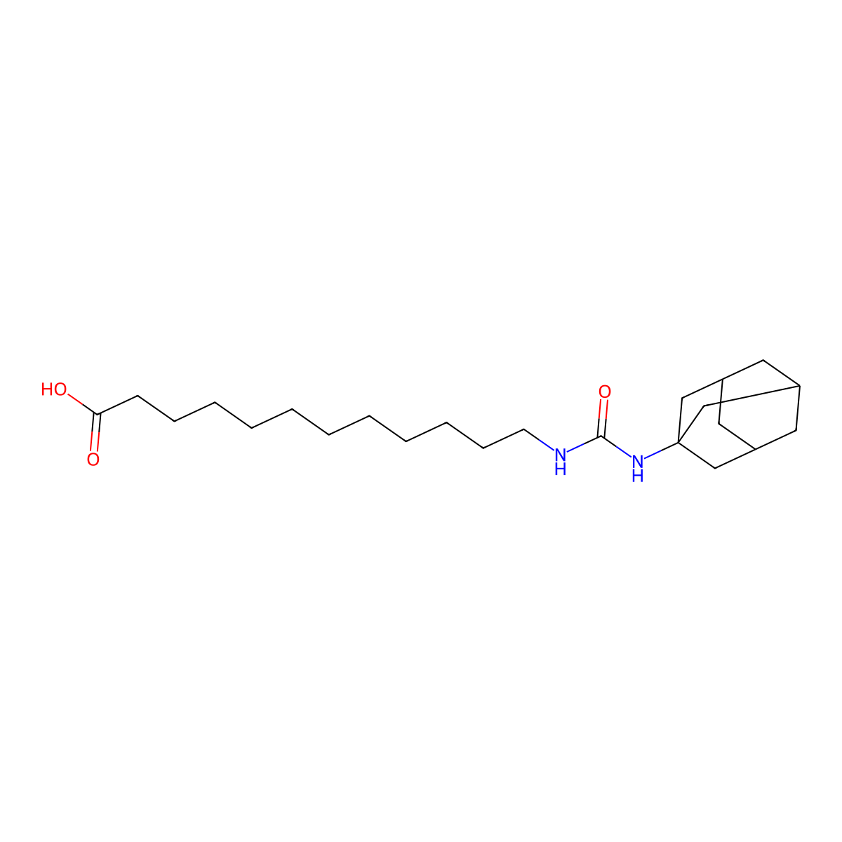 12-(3-Adamantan-1-yl-ureido)dodecanoic acid molecular structure, CAS 479413-70-2