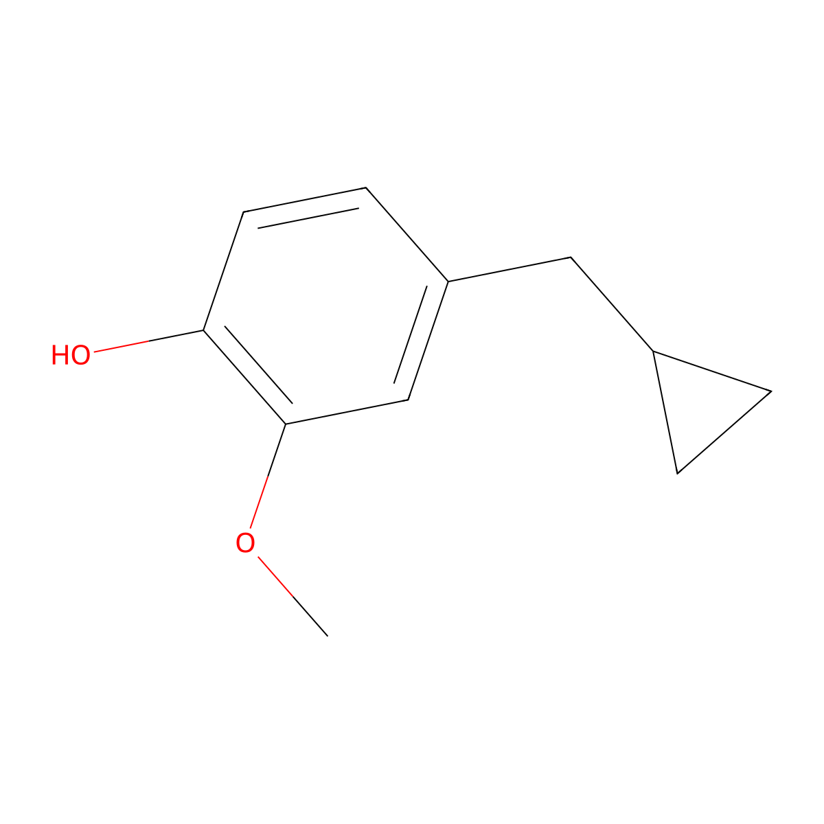 4-(Cyclopropylmethyl)-2-methoxyphenol molecular structure, CAS 479484-75-8