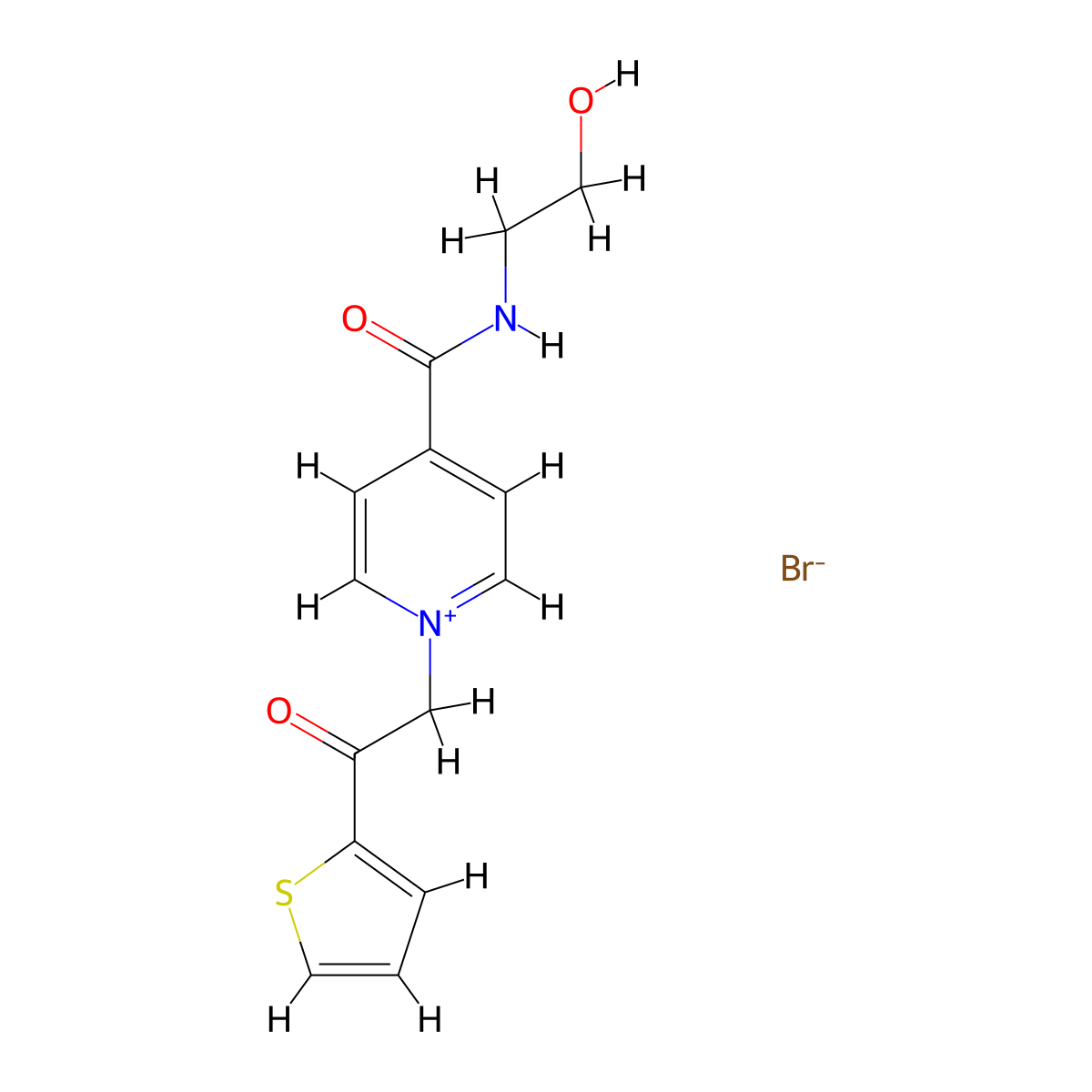 4-[(2-Hydroxyethyl)carbamoyl]-1-[2-oxo-2-(thiophen-2-yl)ethyl]pyridinium bromide molecular structure, CAS 479485-87-5