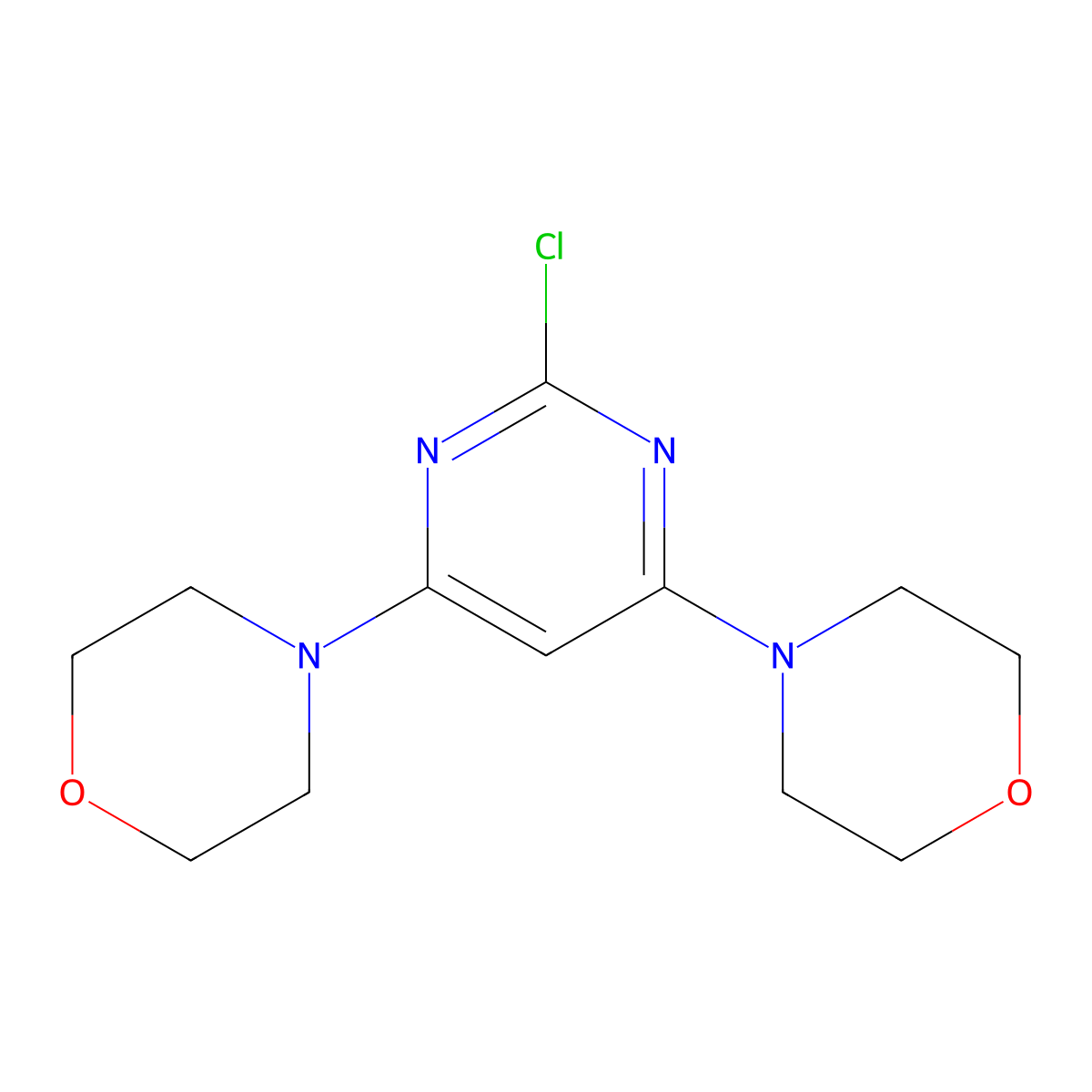 4,6-Dimorpholino-2-chloropyrimidine molecular structure, CAS 479493-68-0