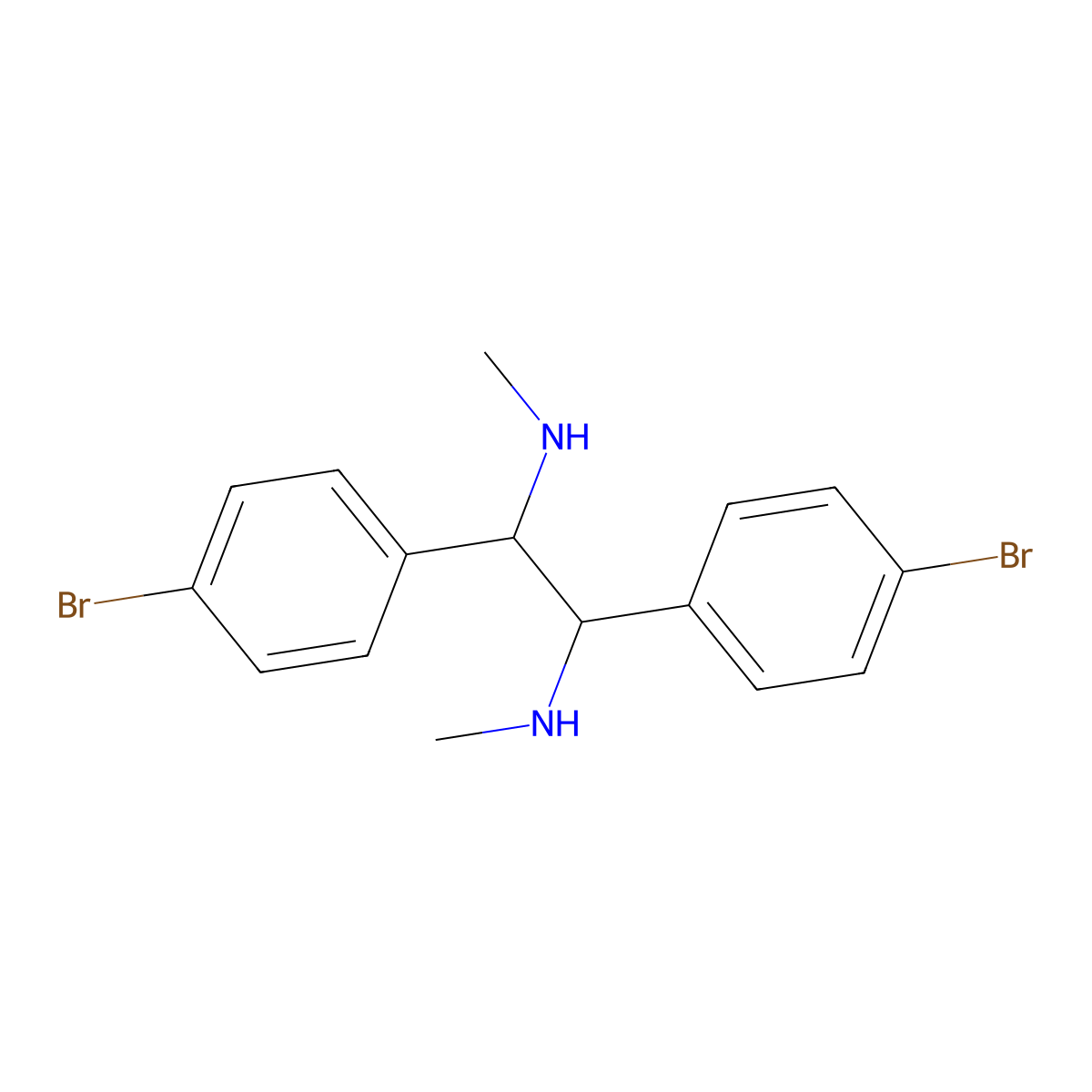 1,2-Bis(4-bromophenyl)-N1,N2-dimethylethane-1,2-diamine molecular structure, CAS 479496-36-1
