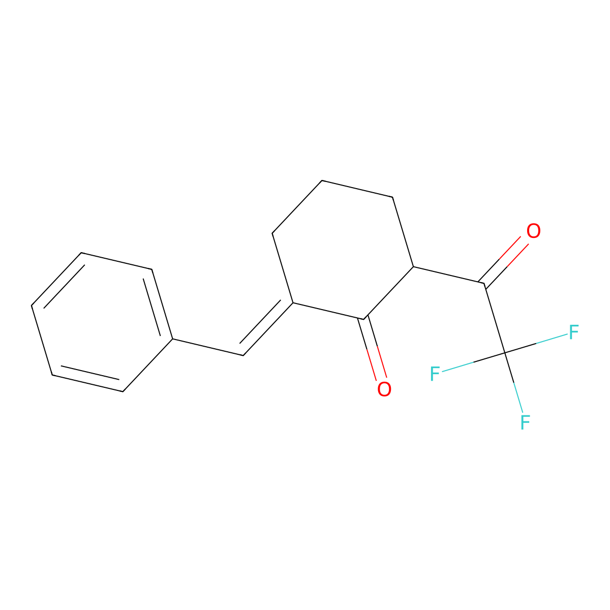 2-[(e)-Benzylidene]-6-(2,2,2-trifluoroacetyl)cyclohexanone molecular structure, CAS 479499-02-0