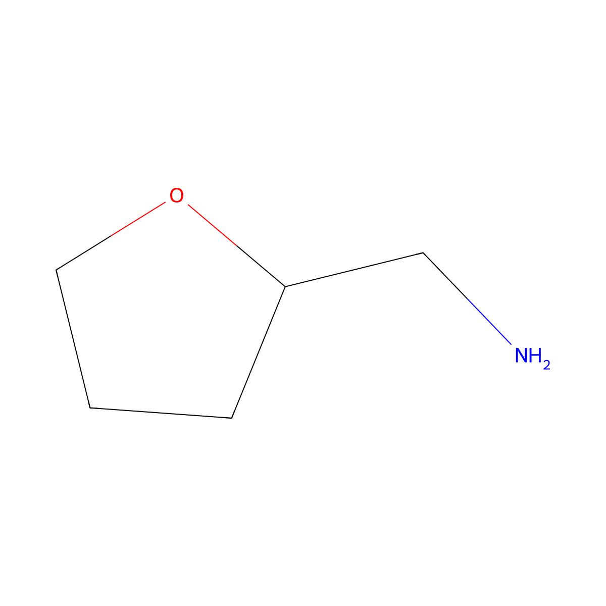Tetrahydrofurfurylamine molecular structure, CAS 4795-29-3