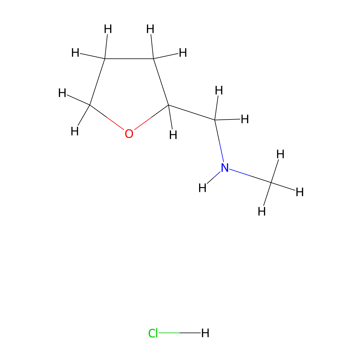Methyl((oxolan-2-yl)methyl)amine hydrochloride molecular structure, CAS 4795-30-6