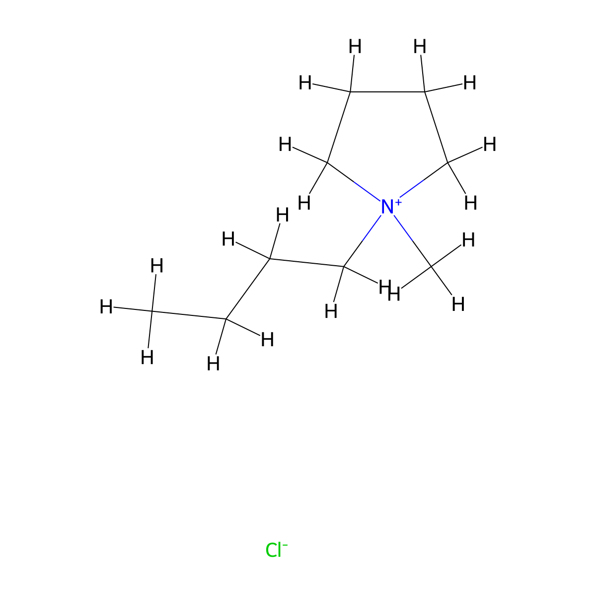 1-Butyl-1-methylpyrrolidinium chloride molecular structure, CAS 479500-35-1