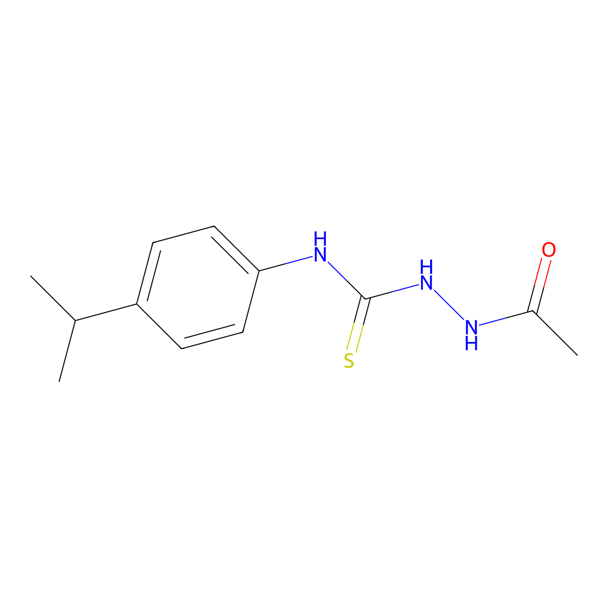 N-[({[4-(methylethyl)phenyl]amino}thioxomethyl)amino]acetamide molecular structure, CAS 479527-18-9