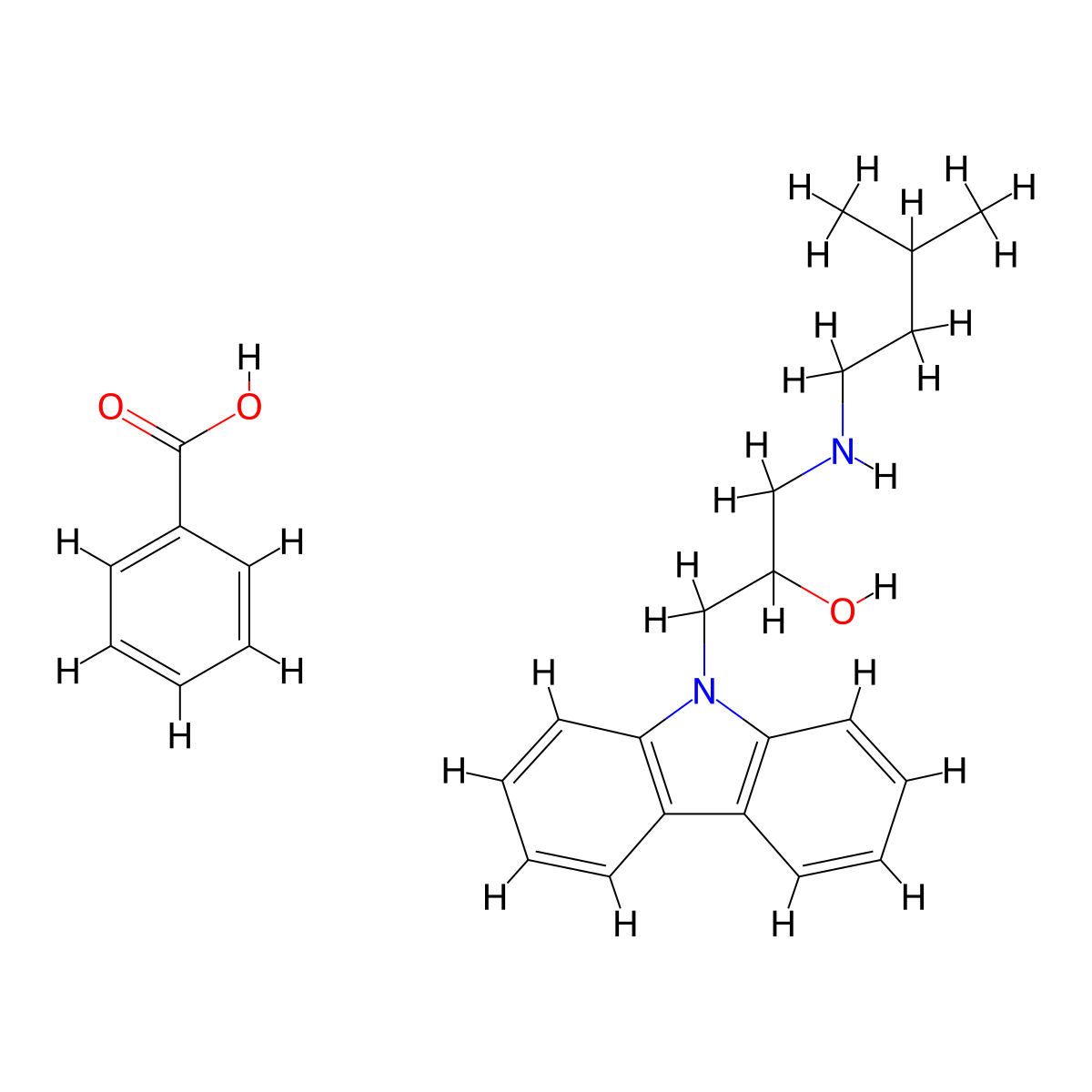 1-(9H-carbazol-9-yl)-3-(isopentylamino)propan-2-ol benzoate molecular structure, CAS 479542-47-7