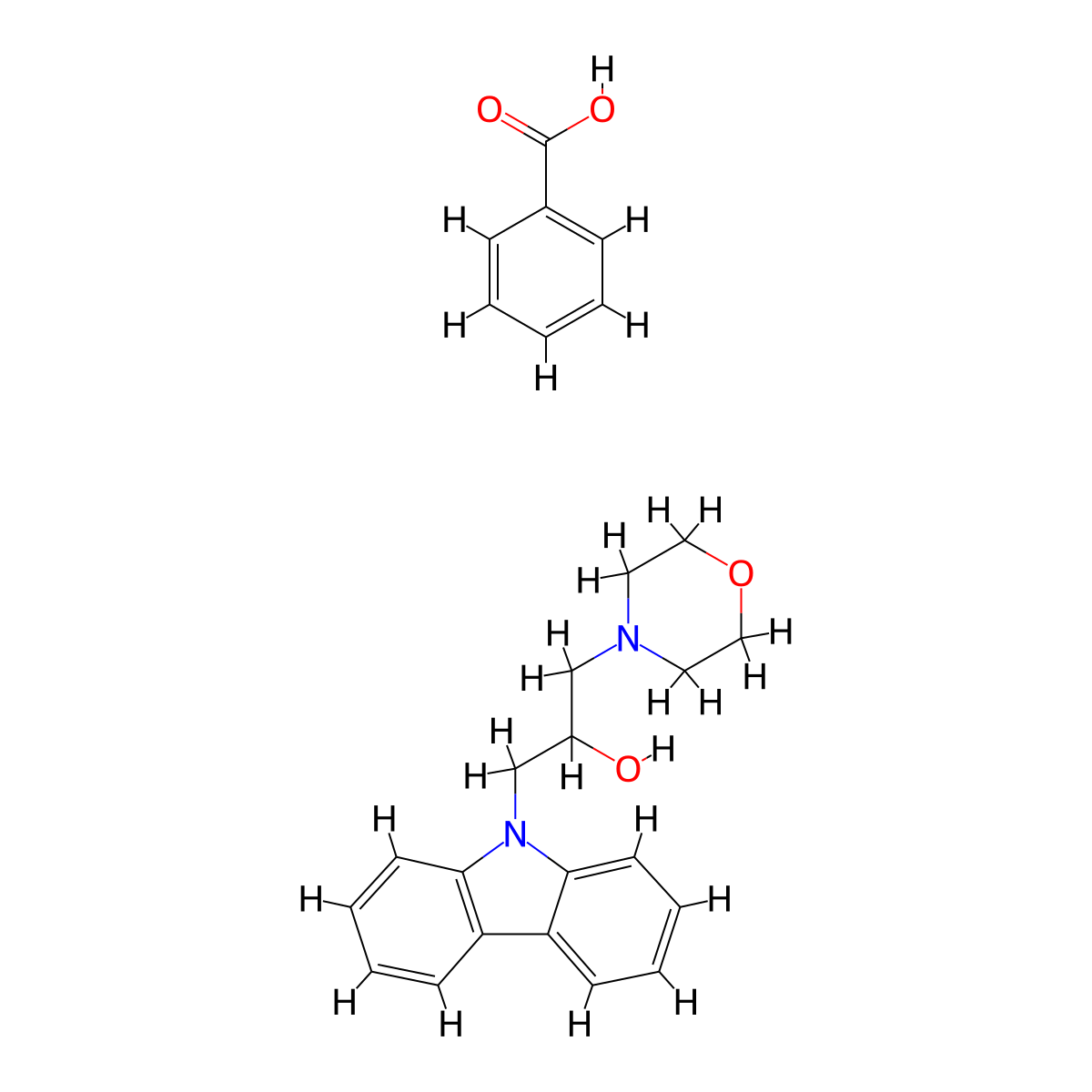 1-(9H-carbazol-9-yl)-3-morpholinopropan-2-ol benzoate molecular structure, CAS 479542-48-8