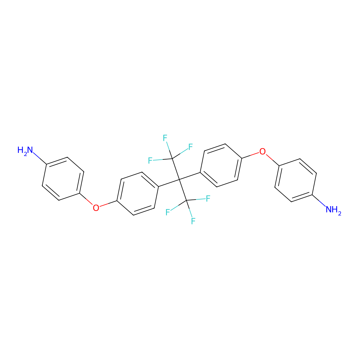 Benzenamine, 4,4'-[[2,2,2-trifluoro-1-(trifluoromethyl)ethylidene]bis(4,1-phenyleneoxy)]bis- molecular structure, CAS 479545-03-4
