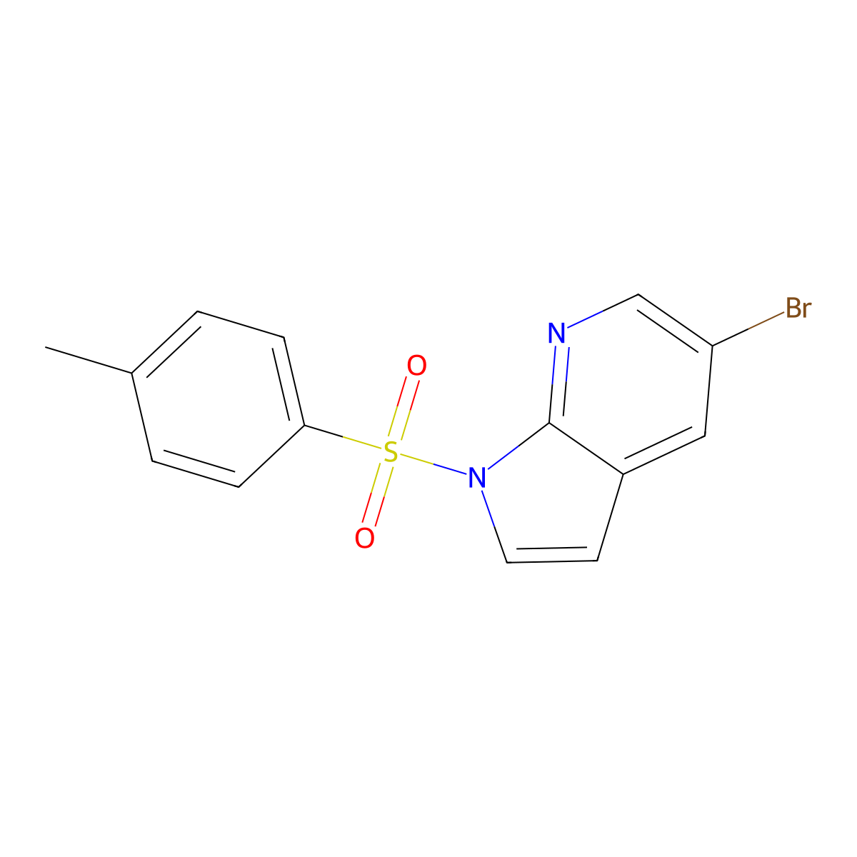 1H-Pyrrolo[2,3-B]pyridine, 5-bromo-1-[(4-methylphenyl)sulfonyl]- molecular structure, CAS 479552-71-1