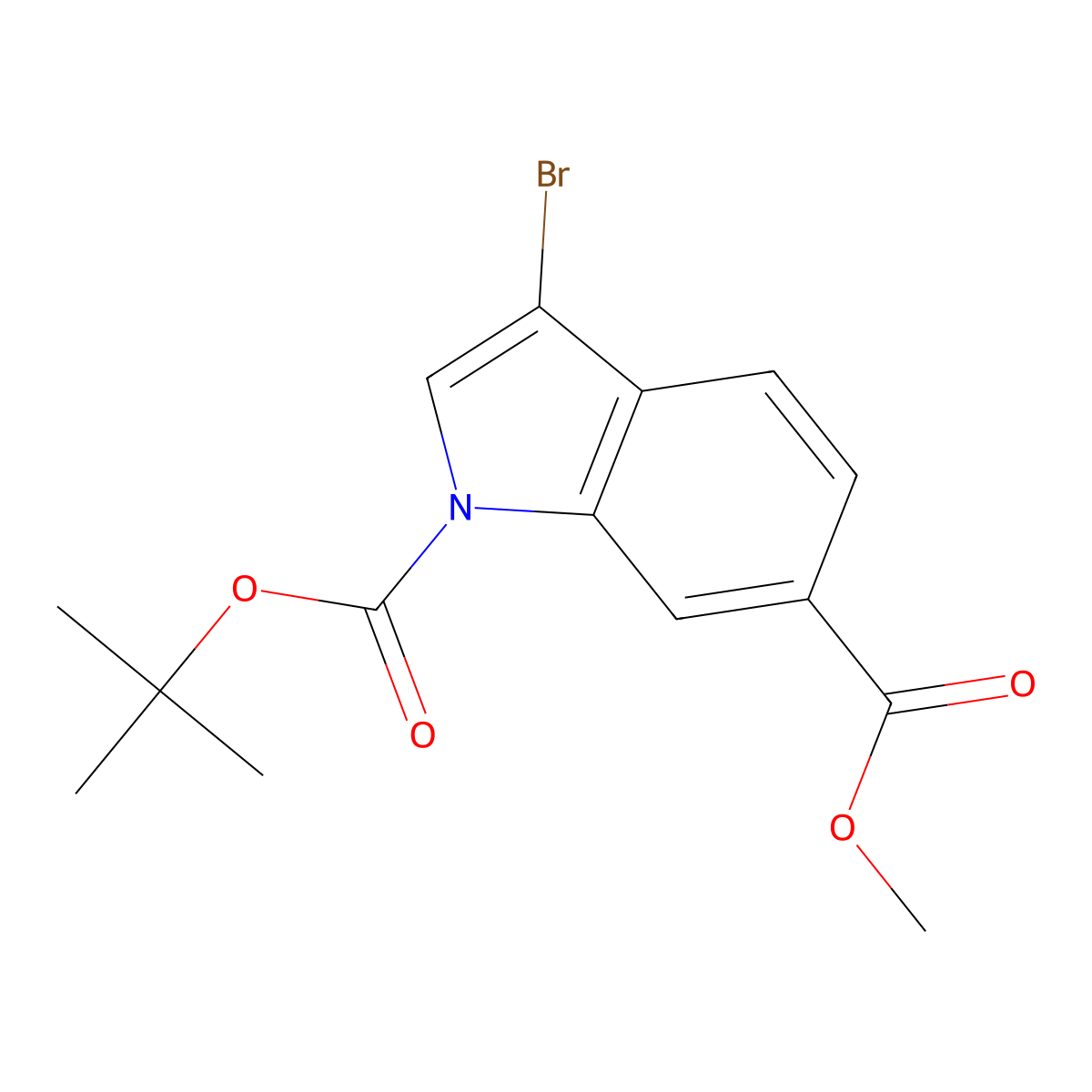 1-tert-Butyl 6-methyl 3-bromo-1H-indole-1,6-dicarboxylate molecular structure, CAS 479552-81-3