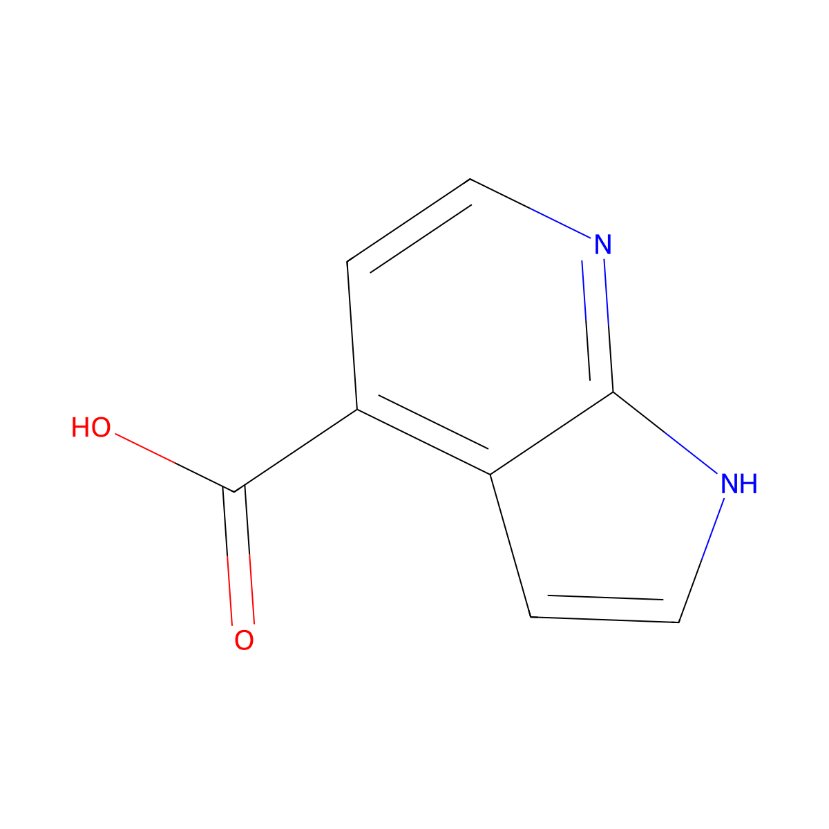 1H-pyrrolo[2,3-b]pyridine-4-carboxylic acid molecular structure, CAS 479553-01-0