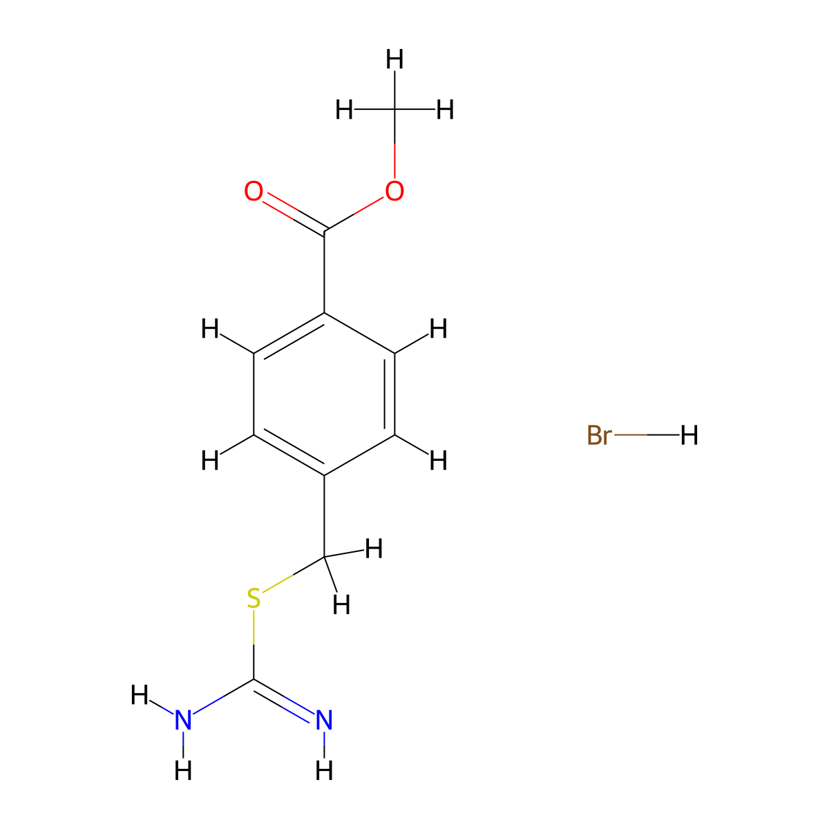 Methyl 4-[(carbamimidoylsulfanyl)methyl]benzoate hydrobromide molecular structure, CAS 479580-58-0