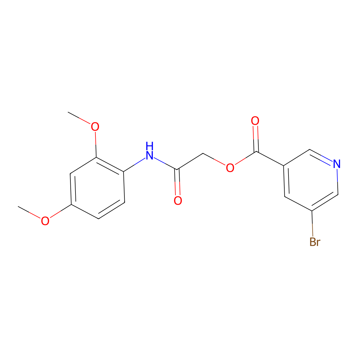 [(2,4-Dimethoxyphenyl)carbamoyl]methyl 5-bromopyridine-3-carboxylate molecular structure, CAS 479587-40-1