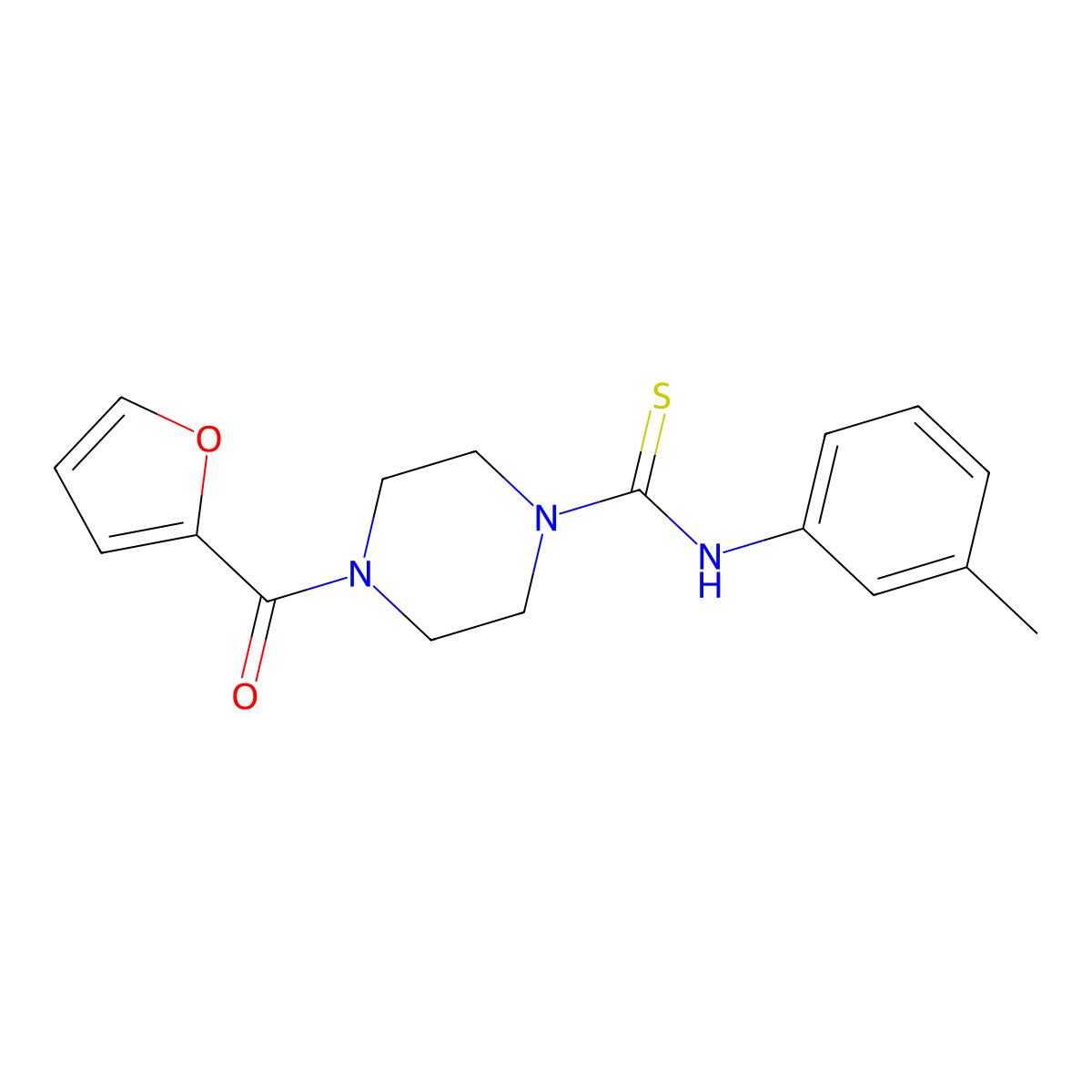4-(furan-2-carbonyl)-N-(3-methylphenyl)piperazine-1-carbothioamide molecular structure, CAS 479596-78-6