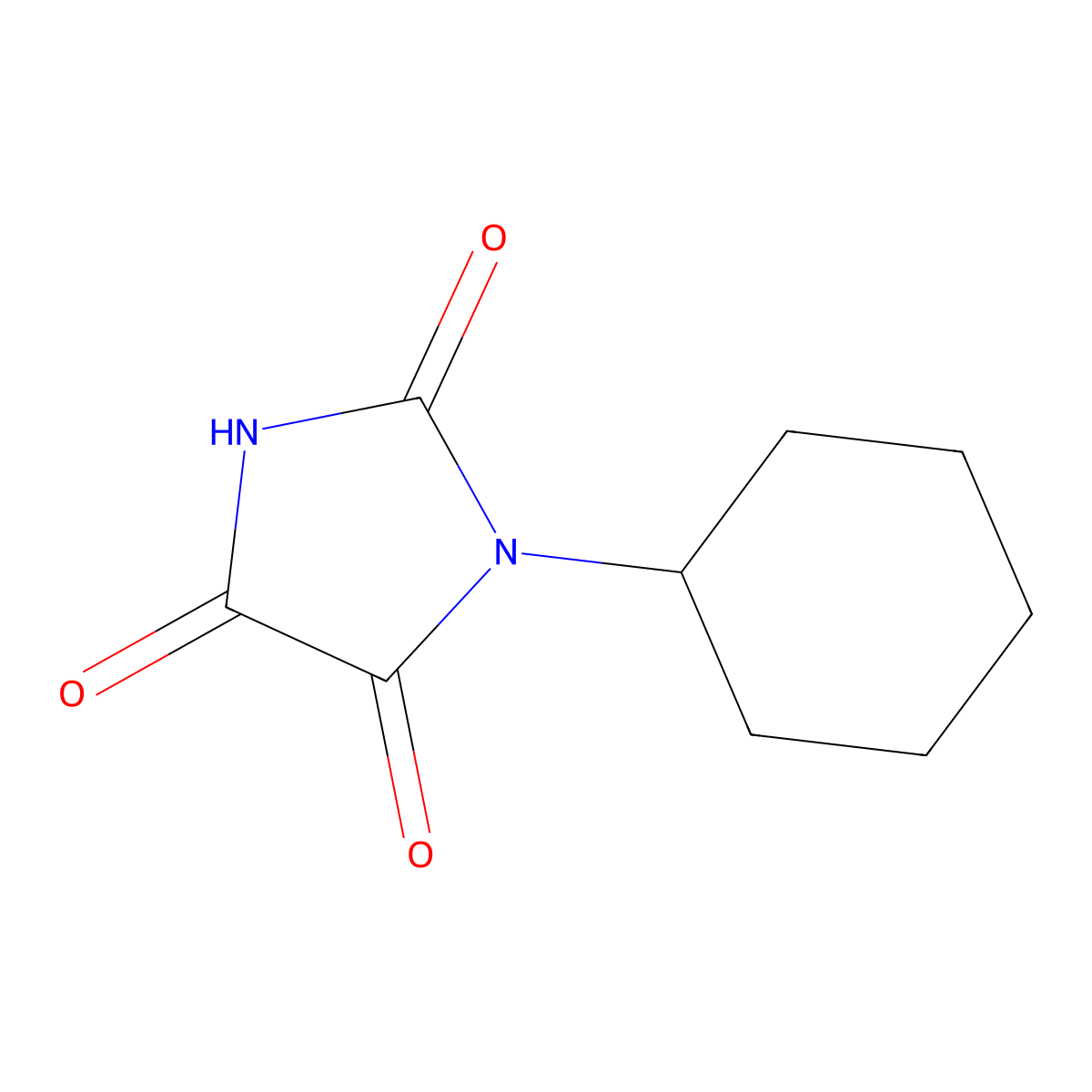 1-Cyclohexylimidazolidine-2,4,5-trione molecular structure, CAS 4796-22-9
