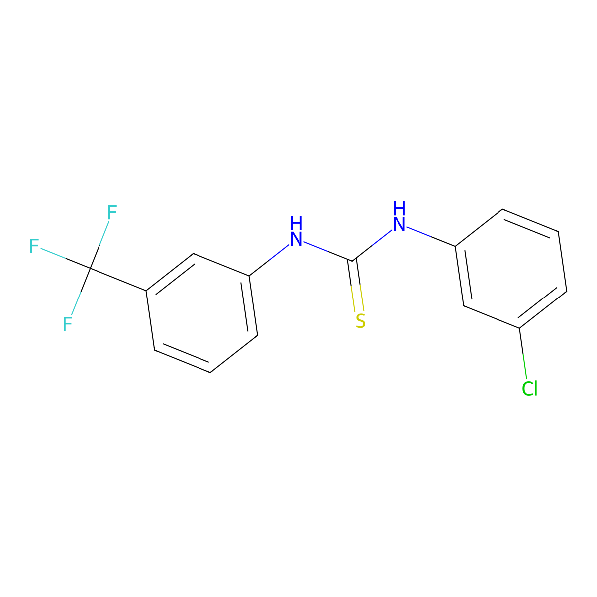 1-(3-Chlorophenyl)-3-[3-(trifluoromethyl)phenyl]thiourea molecular structure, CAS 479602-54-5