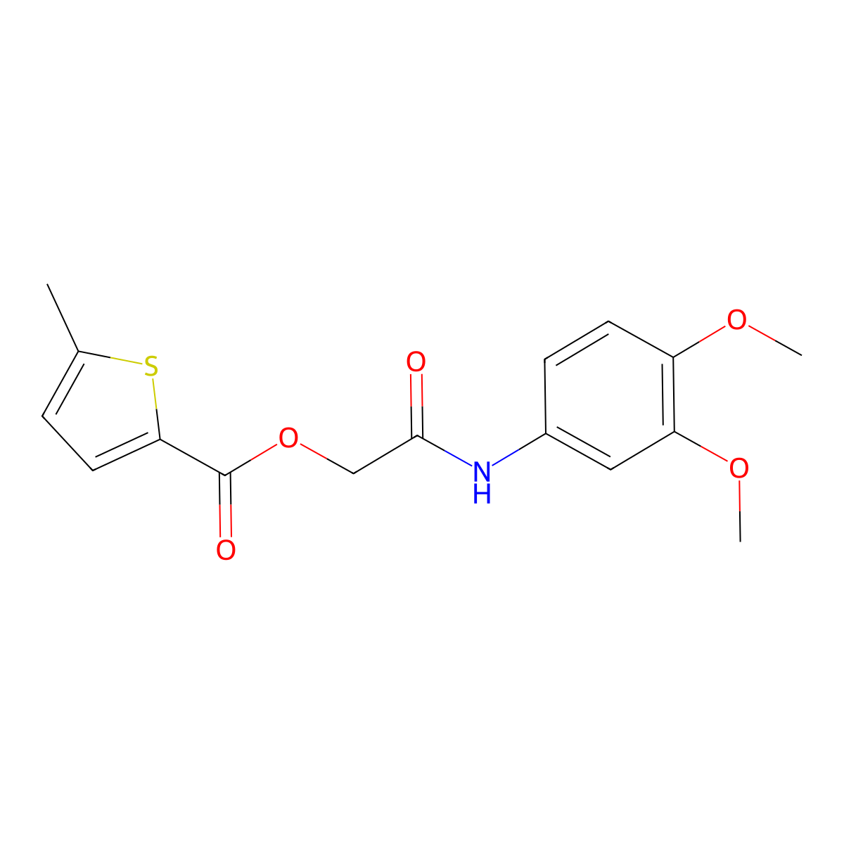 [(3,4-Dimethoxyphenyl)carbamoyl]methyl 5-methylthiophene-2-carboxylate molecular structure, CAS 479610-81-6