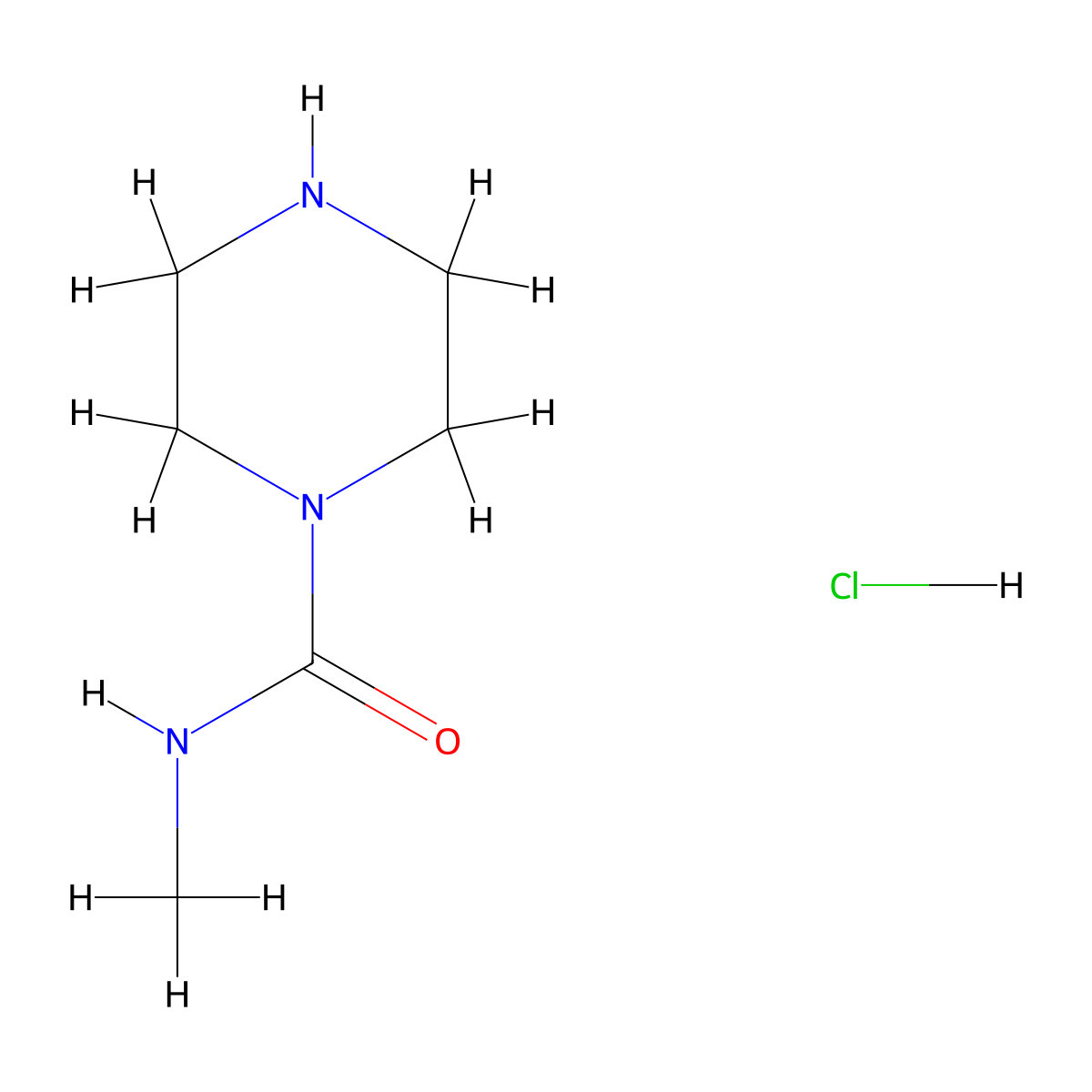 N-methylpiperazine-1-carboxamide Hydrochloride molecular structure, CAS 479611-85-3
