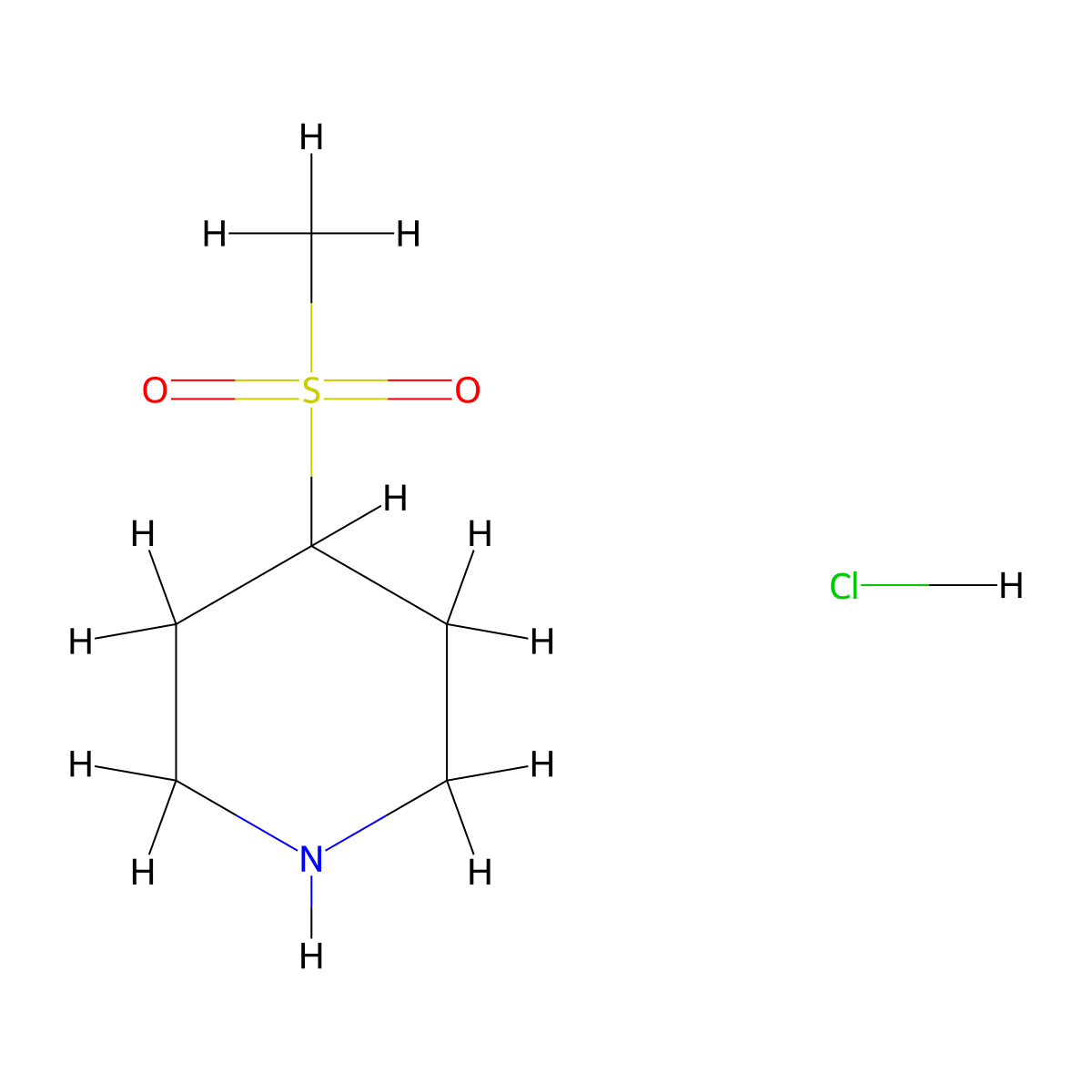 4-Methanesulfonylpiperidine hydrochloride molecular structure, CAS 479611-96-6