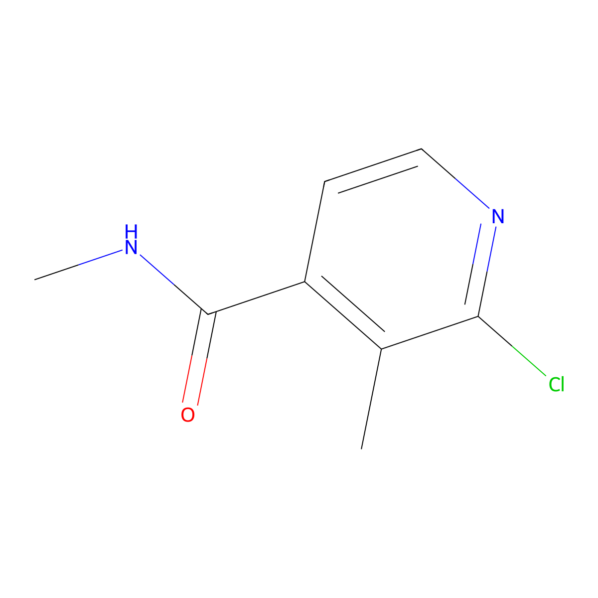 2-Chloro-N,3-dimethylisonicotinamide molecular structure, CAS 479612-25-4