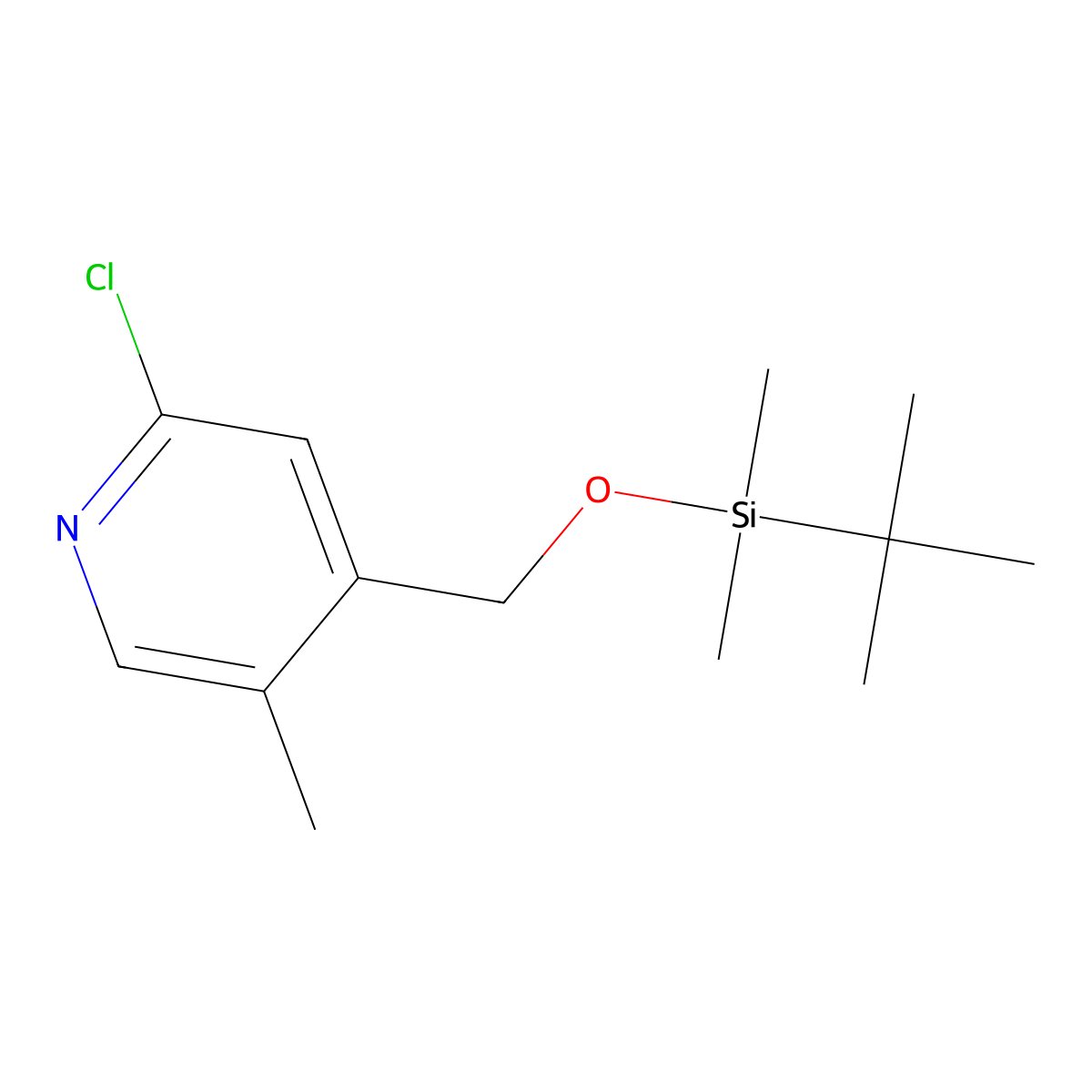 4-(((Tert-butyldimethylsilyl)oxy)methyl)-2-chloro-5-methylpyridine molecular structure, CAS 479612-40-3