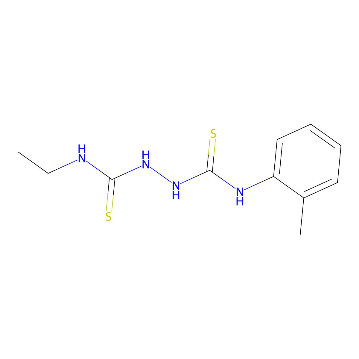 1-Ethyl-3-[(2-methylphenyl)carbamothioylamino]thiourea molecular structure, CAS 479616-37-0