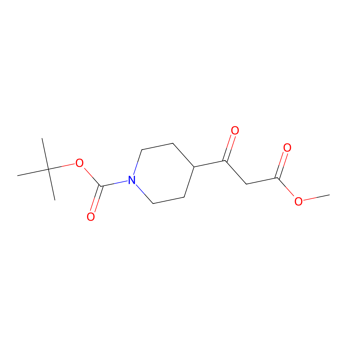 1-Boc-beta-oxo-4-piperidinepropanoic acid methyl ester molecular structure, CAS 479630-02-9