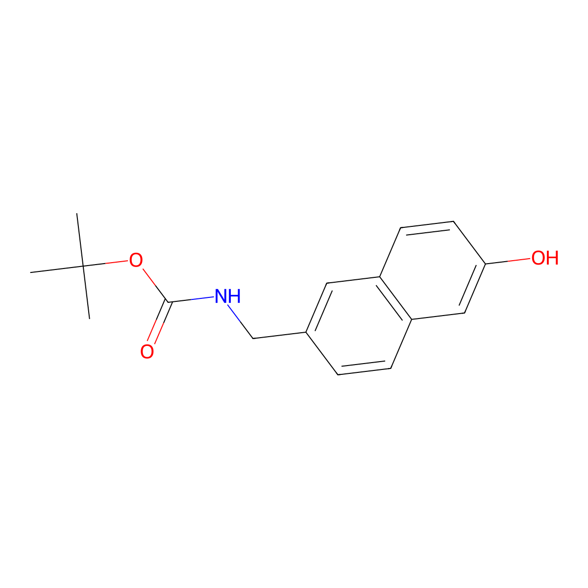 tert-butyl N-[(6-hydroxynaphthalen-2-yl)methyl]carbamate molecular structure, CAS 479630-83-6