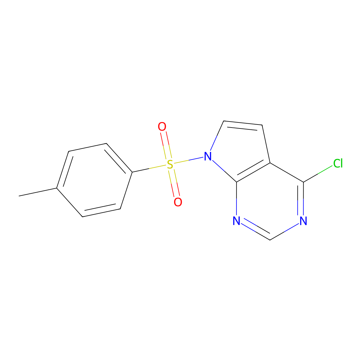 4-Chloro-7-(p-toluenesulfonyl)-7H-pyrrolo[2,3-d]pyrimidine molecular structure, CAS 479633-63-1