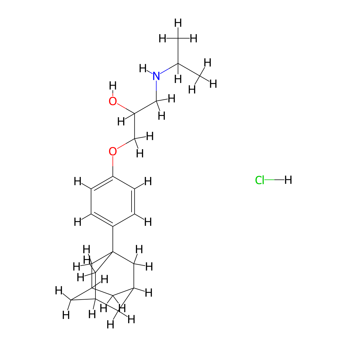 1-[(1-Methylethyl)amino]-3-(4-tricyclo[3.3.1.13,7]dec-1-ylphenoxy)-2-propanol hydrochloride (1:1) molecular structure, CAS 479636-76-5