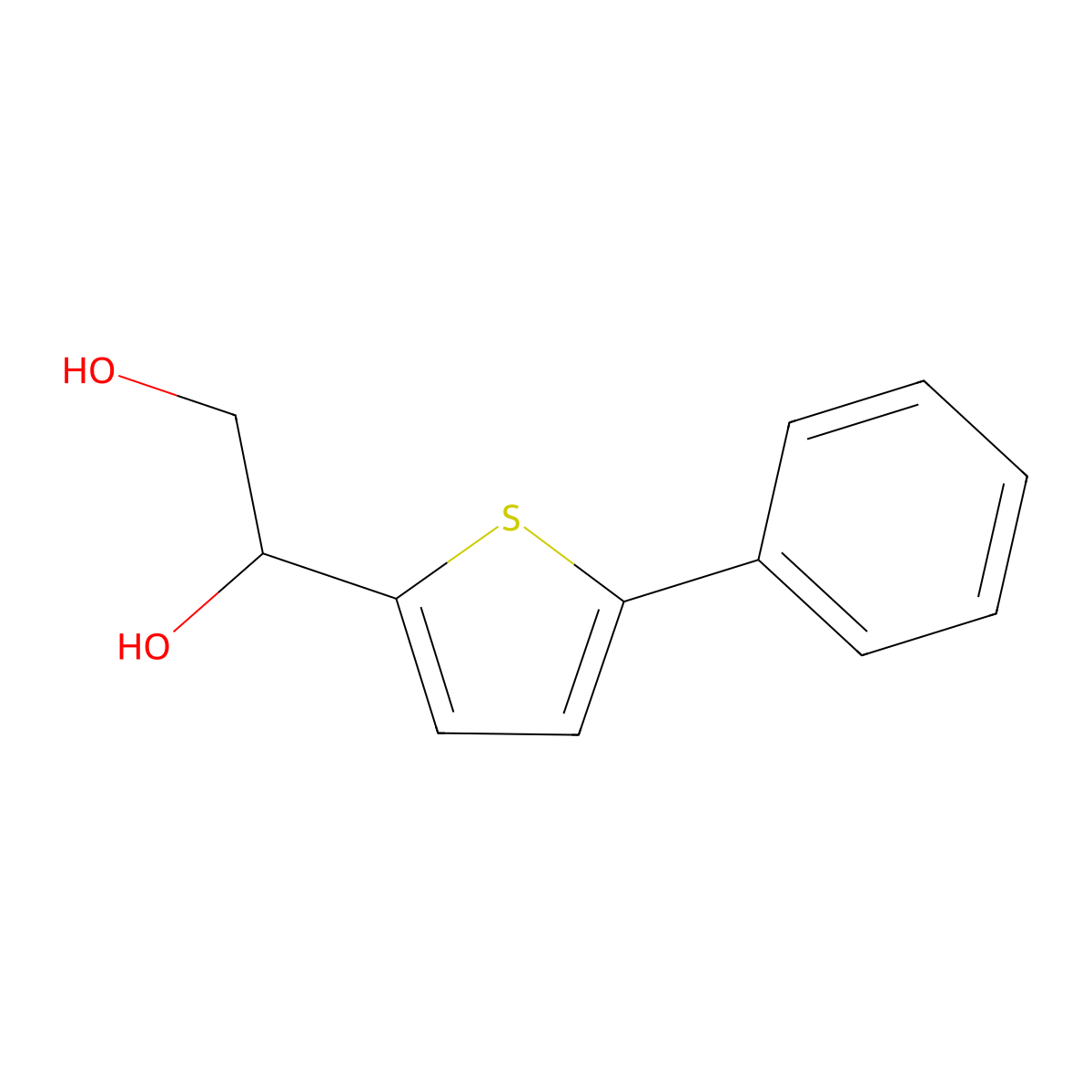1-(5-Phenylthiophen-2-yl)ethane-1,2-diol molecular structure, CAS 479639-92-4