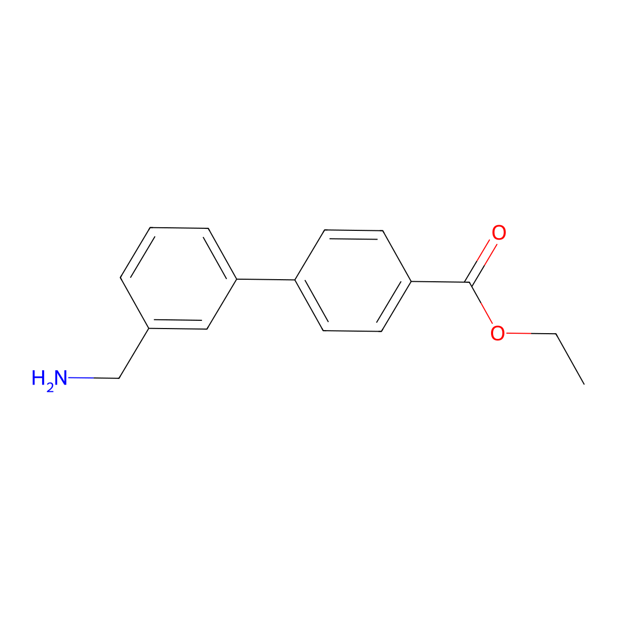 Ethyl 3'-(aminomethyl)biphenyl-4-carboxylate molecular structure, CAS 479645-82-4