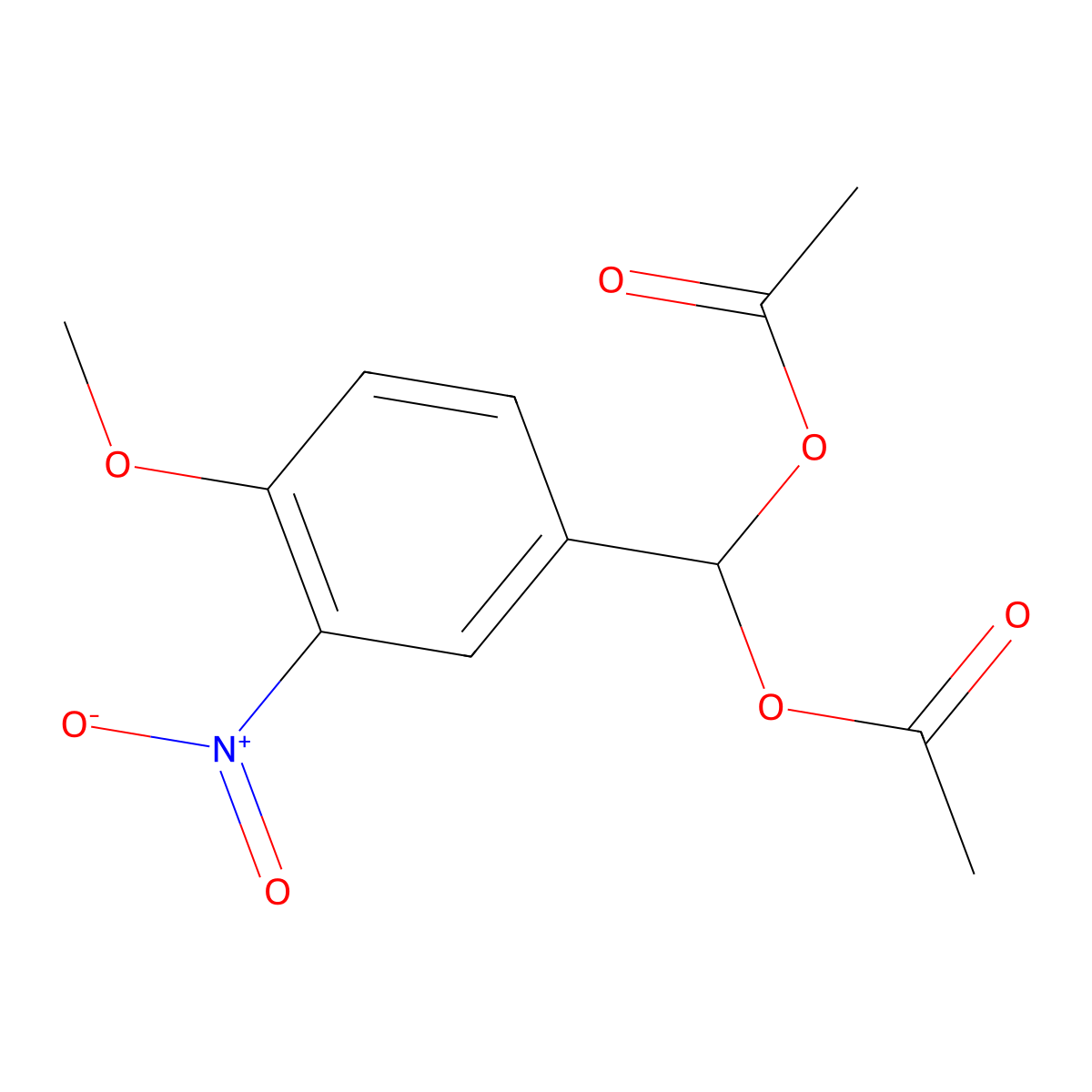 (4-Methoxy-3-nitrophenyl)methylene diacetate molecular structure, CAS 479669-09-5