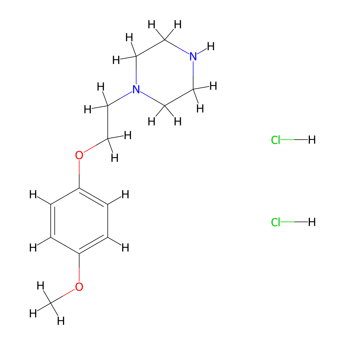 1-[2-(4-Methoxyphenoxy)ethyl]piperazine dihydrochloride molecular structure, CAS 479669-62-0
