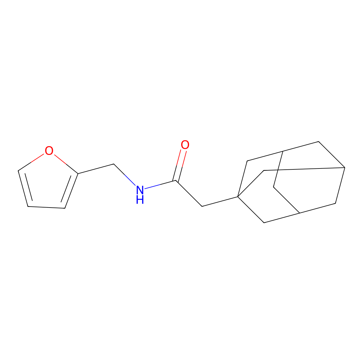 2-(1-adamantyl)-N-(furan-2-ylmethyl)acetamide molecular structure, CAS 479673-74-0