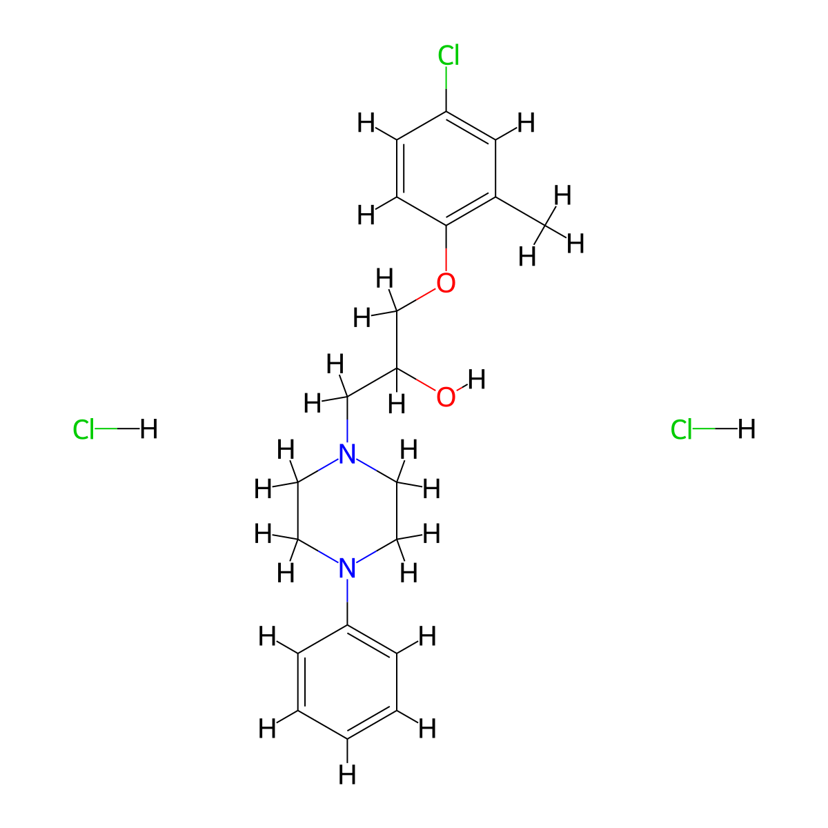1-(4-Chloro-2-methylphenoxy)-3-(4-phenylpiperazin-1-yl)propan-2-ol dihydrochloride molecular structure, CAS 479675-84-8