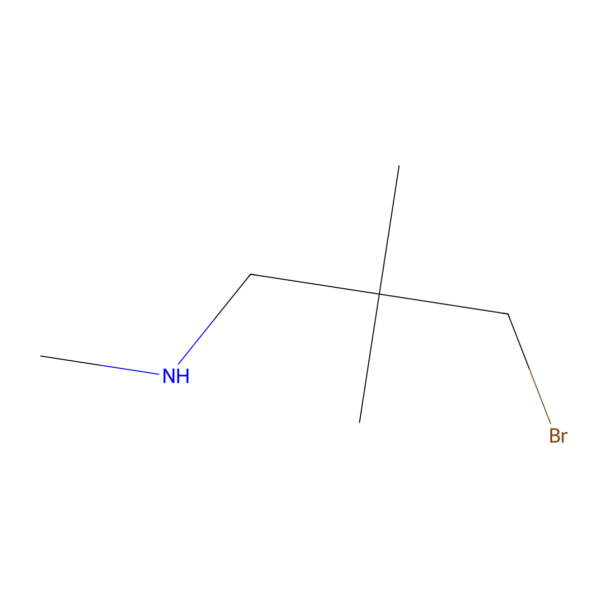 (3-Bromo-2,2-dimethylpropyl)(methyl)amine molecular structure, CAS 479676-10-3