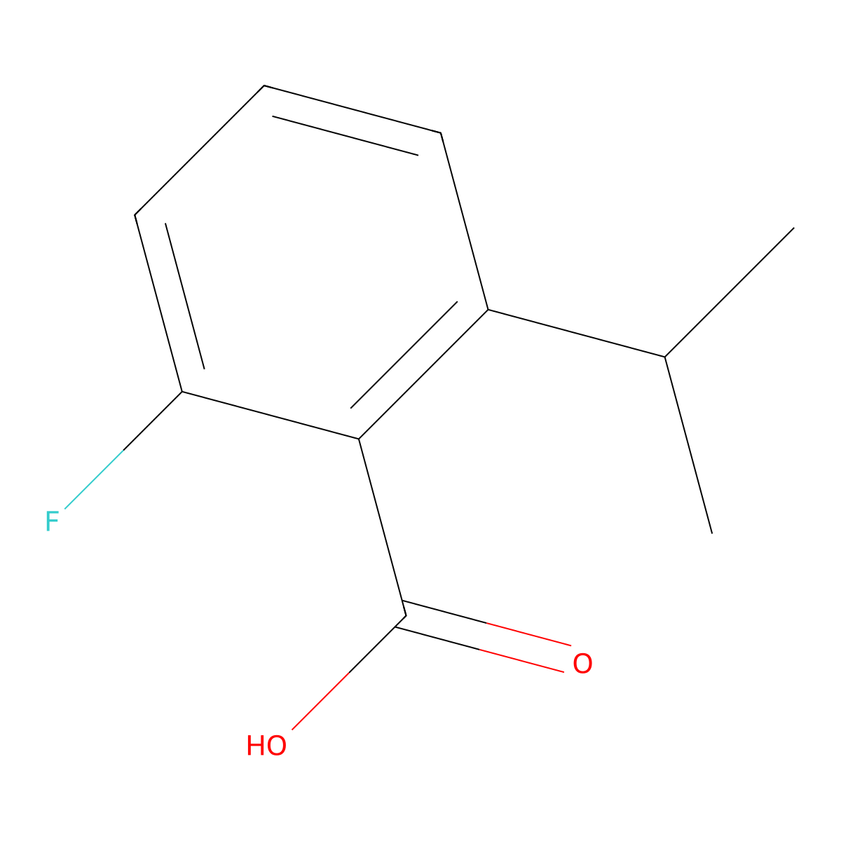 2-Fluoro-6-(propan-2-yl)benzoic acid molecular structure, CAS 479676-21-6