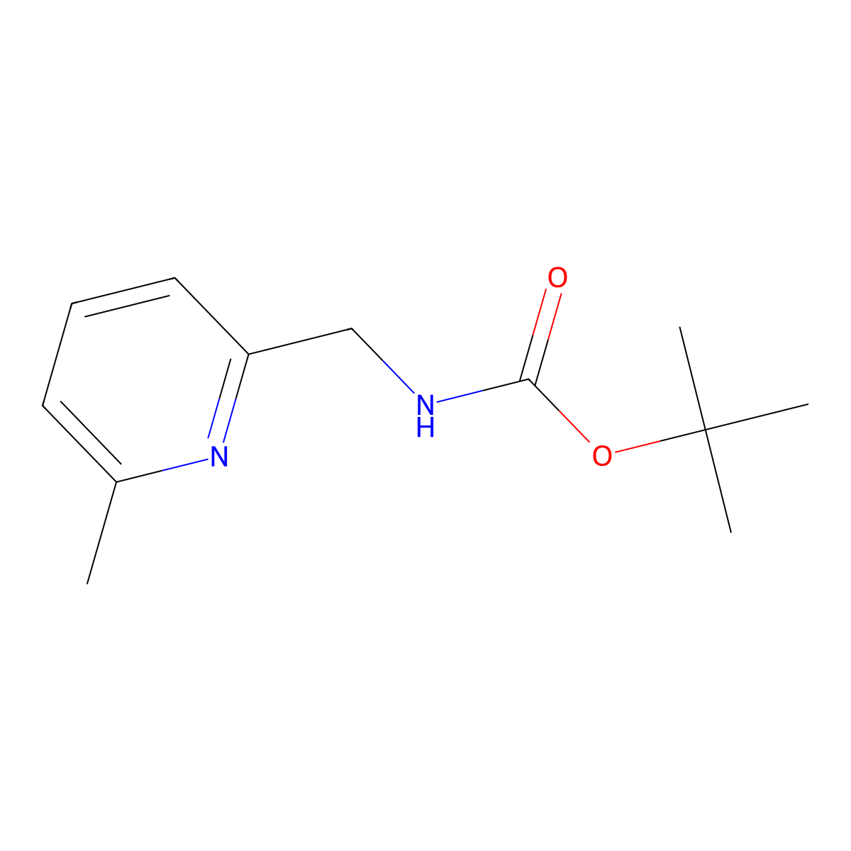 tert-Butyl ((6-methylpyridin-2-yl)methyl)carbamate molecular structure, CAS 479685-43-3